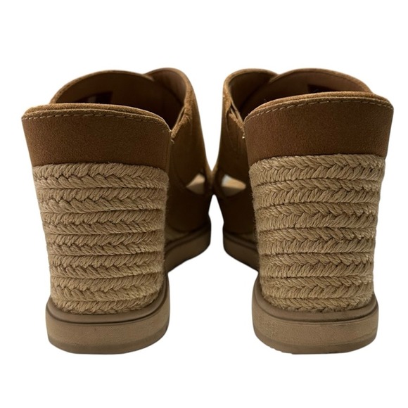 UGG Abbott Slide Platform Sandals Women's 10 Brown Suede Leather‎ Wedge - Picture 7 of 9